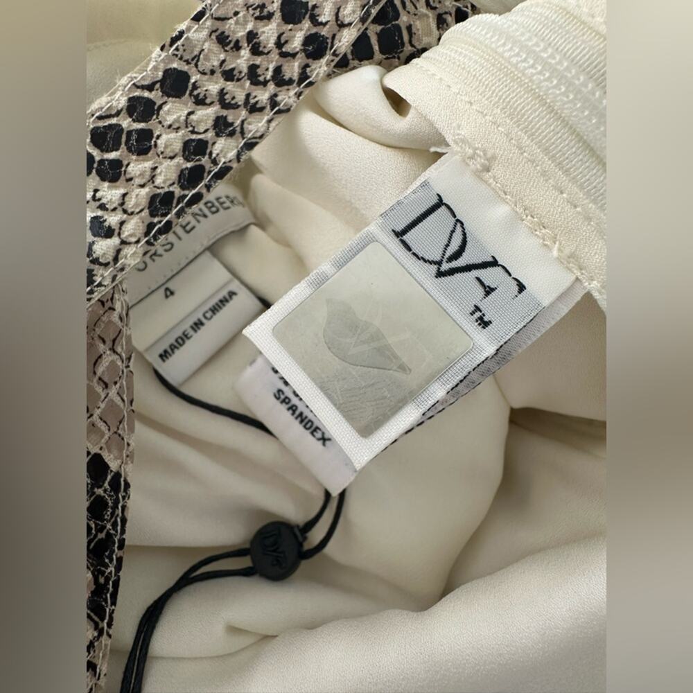 NWT Diane Von Furstenberg DVF Letty dress Size 4 Ivory Silk With Snake Detail - Picture 8 of 9